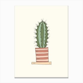 Cactus In A Pot Canvas Print