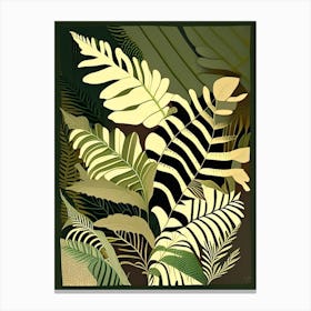 Flat Leaf Fern Rousseau Inspired Canvas Print