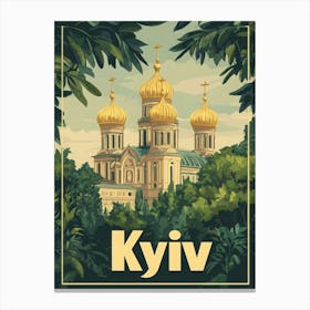 Aihrgdesign A Vintage Travel Poster Of Kyiv 1 Canvas Print