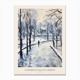 Winter City Park Poster Schnbrunn Palace Gardens Vienna 4 Canvas Print