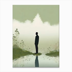 Man Standing In Water 14 Canvas Print