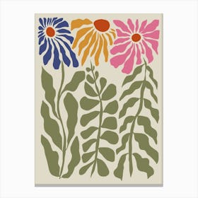 Mid-century floral Canvas Print