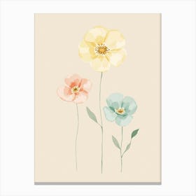 Soothing Wildflower Blooms in Earthy Pastels Canvas Print