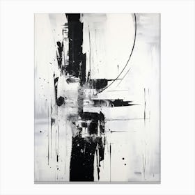 Cosmic Symphony Abstract Black And White 6 Canvas Print