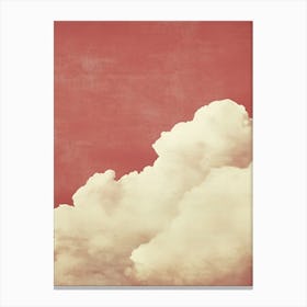 Cloud Wall Art Painting Burgundy Red Sky Print Detail B Canvas Print