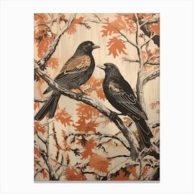 Art Nouveau Birds Poster Crow 2 Canvas Print