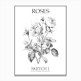 Roses Sketch 1 Poster Canvas Print