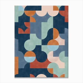 Abstract Pattern in Blue and Teal Canvas Print