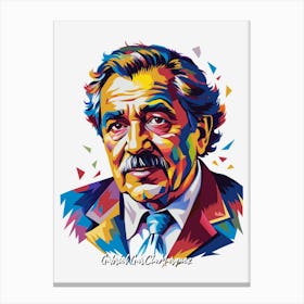 Gabriel García Márquez 01 Portrait WPAP Pop Art Canvas Print