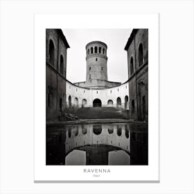 Poster Of Ravenna, Italy, Black And White Analogue Photography 3 Canvas Print