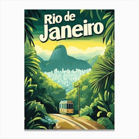 Aihrgdesign A Mid Century Modern Travel Poster For Rio De Janeiro Canvas Print