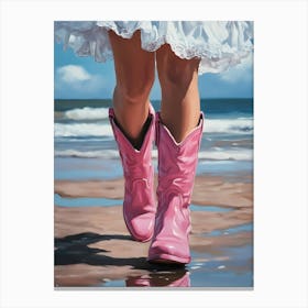 Pink Cowboy Boots 4 Canvas Print