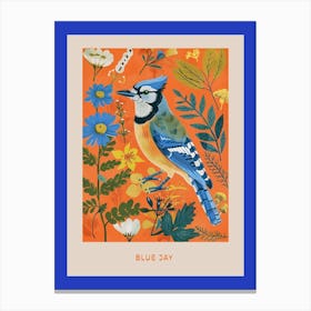 Spring Birds Poster Blue Jay 1 Canvas Print