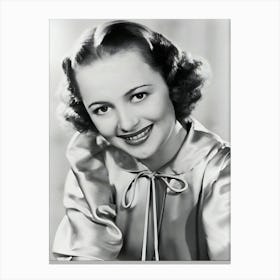 Portrait Of Actor Olivia De Havilland Smiling Canvas Print