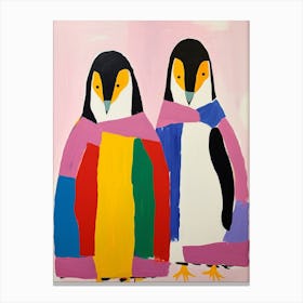 Colourful Kids Animal Art Emperor Penguin 2 Canvas Print