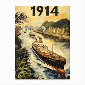 Aihrgdesign A Vintage Poster Celebrating The Opening Of The P D75ab045 B060 43c2 Bb93 306d76e6e7ba 2 Canvas Print