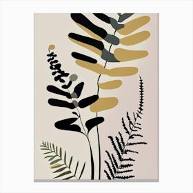 Ebony Spleenwort Wildflower Modern Muted Colours Canvas Print