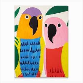 Colourful Kids Animal Art Parrot Canvas Print