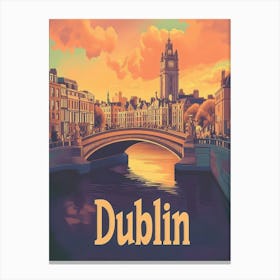 Aihrgdesign A Vintage Travel Poster Of Dublin Canvas Print