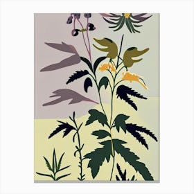 Hedge Nettle Wildflower Modern Muted Colours 1 Canvas Print