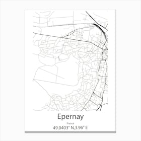 Epernay,France Minimalist Map Canvas Print