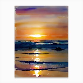 Sunset At The Beach 23 Canvas Print