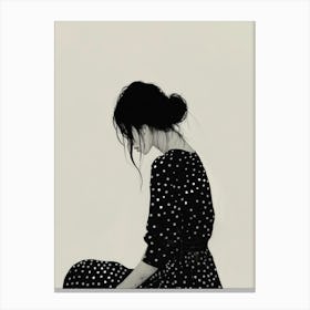 Black And White Polka Dot Canvas Print