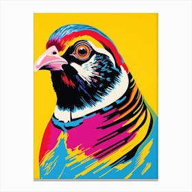 Andy Warhol Style Bird Partridge 2 Canvas Print