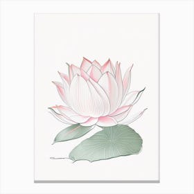 Lotus Flower Pattern Pencil Illustration 7 Canvas Print