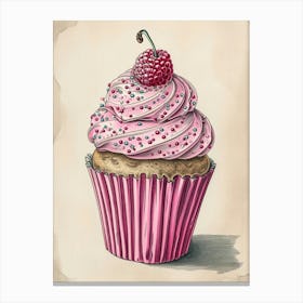 Detailed Cupcake Illustration 1 Canvas Print