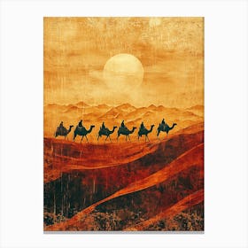 Camel Ride In The Desert 9 Canvas Print