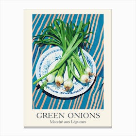 Marche Aux Legumes Green Onions Summer Illustration 1 Canvas Print