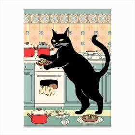 Cat In The Kitchen 4 Canvas Print