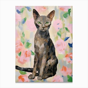 A Oriental Shorthair Cat Painting, Impressionist Painting 4 Canvas Print