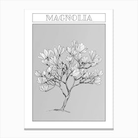 Magnolia Tree Minimalistic Drawing 3 Poster Canvas Print