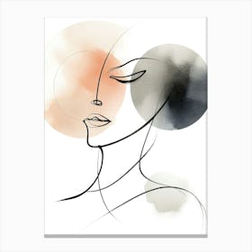 Line Art Portrait Of A Woman Canvas Print