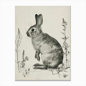 Argente Blockprint Rabbit Illustration 6 Canvas Print