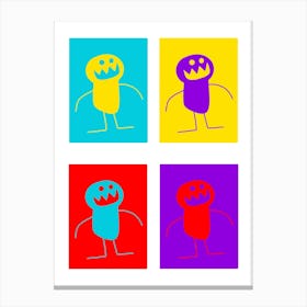 Kids Art Warhol Mascot Monster Canvas Print