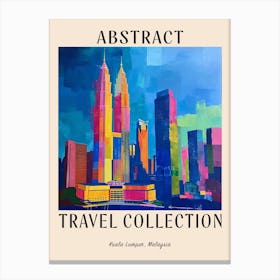 Abstract Travel Collection Poster Kuala Lumpur Malaysia 1 Canvas Print