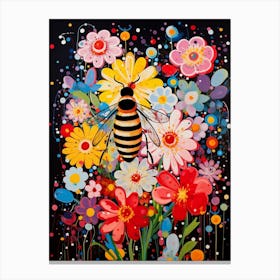 Bees Vivid Colour 2 Canvas Print