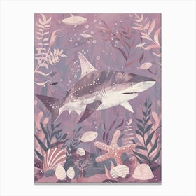 Purple Greenland Shark Illustration 1 Canvas Print