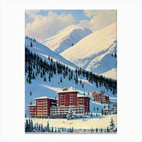 Alyeska, Usa Ski Resort Vintage Landscape 3 Skiing Poster Canvas Print