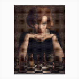 The Queen S Gambit Anya Taylor Joy In A Pixel Dots Art Style 2 Canvas Print