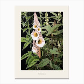 Flower Illustration Foxglove 1 Poster Canvas Print