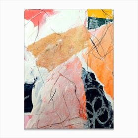 Abstract Painting Collage Oange Canvas Print