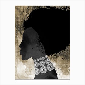 African Woman Afro Canvas Print
