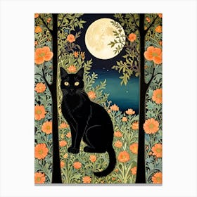 William Morris Cat In The Forest 3 Canvas Print