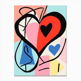 Abstract Heart Line Illustration 3 Canvas Print