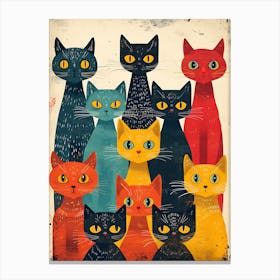 Group Of Cats 6 Canvas Print