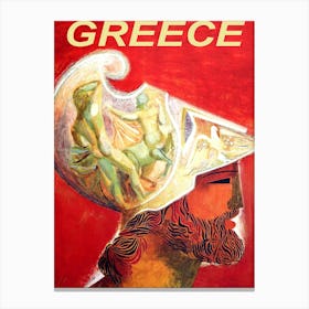 Greece, Profile Of A Man From Hellenic Culture Canvas Print